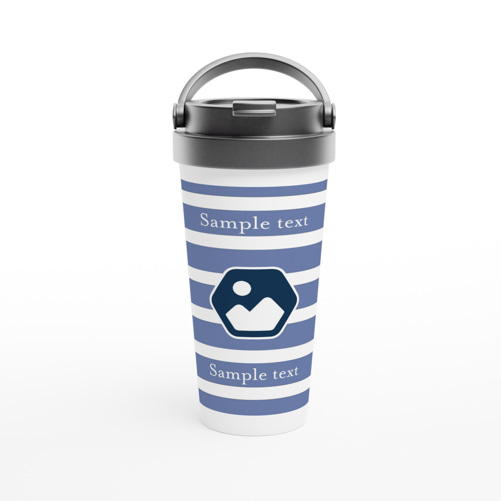 Brand this White 15oz Stainless Steel Travel Mug