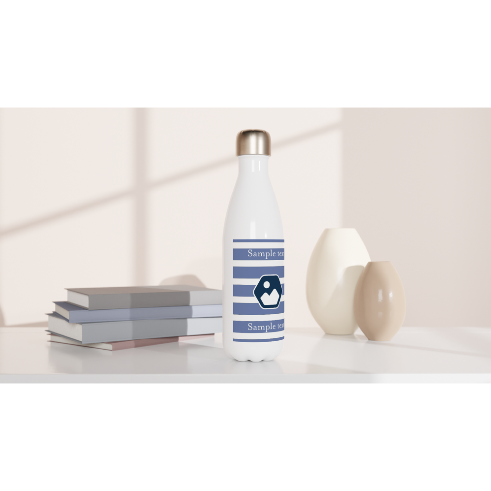 Brand your own - White 17oz Stainless Steel Water Bottle