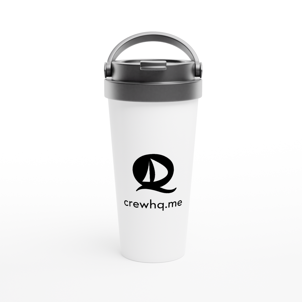 Crew HQ - White Travel Mug - 15oz Stainless Steel