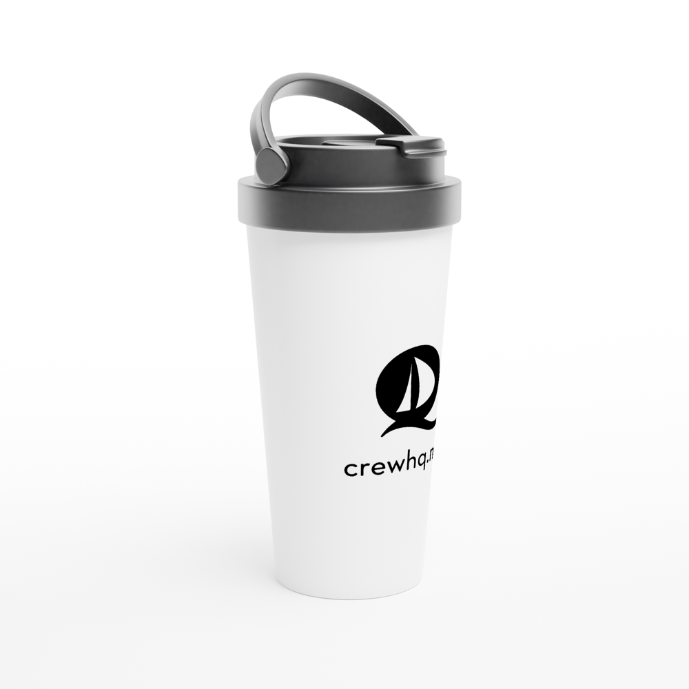 Crew HQ - White Travel Mug - 15oz Stainless Steel